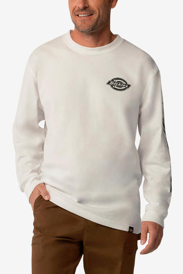 Remera de hombre DICKIES SINGLE COLOR LOGO CHEST GRAPHIC M/L-WHITE